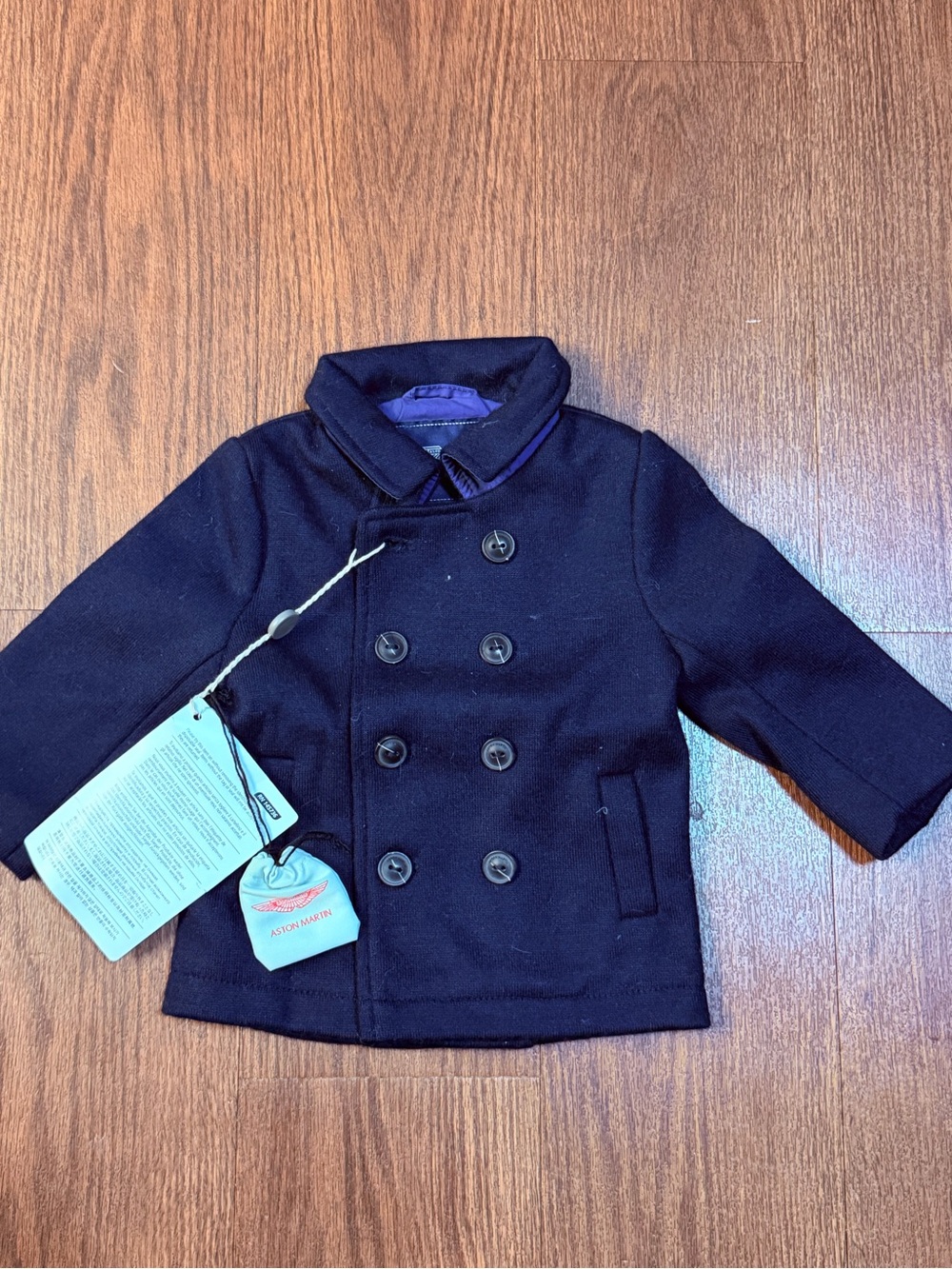NWT Aston Martin Baby Navy Peacoat, Tagged 06